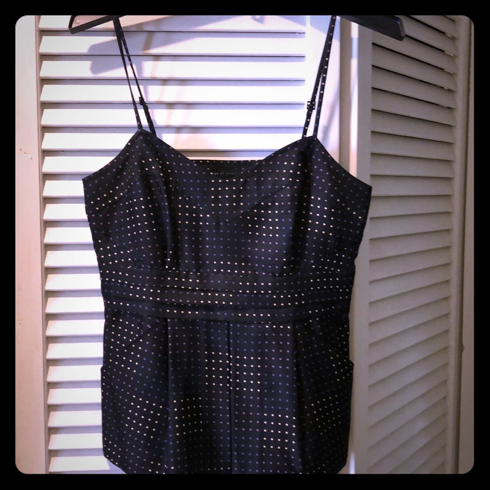 Marc by Marc Jacobs Black Silk Polka Dot Camisole